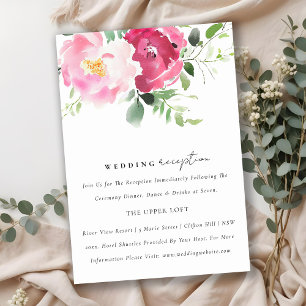 Cartão De Informações Recepção de casamento de Rosa do Borgonha com Blus