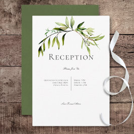 Cartão De Informações Recepção de casamento de tosse com vegetação botân