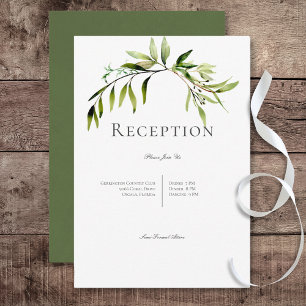 Cartão De Informações Recepção de casamento de tosse com vegetação botân