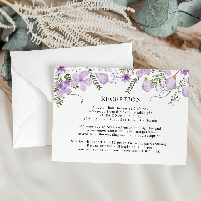 Cartão De Informações Recepção de casamento Elegante (Criador carregado)