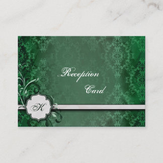 Cartão De Informações Recepção de casamento Elegante Vintage Damask