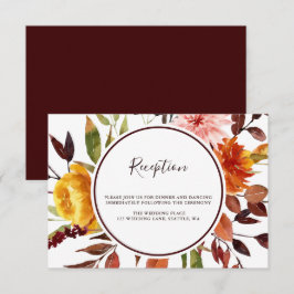 Cartão De Informações Recepção de Casamento em Aquarela Marsala de Jardi