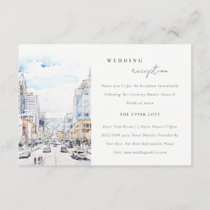 Cartão De Informações Recepção de Casamento em Omaha Nebraska em Aquarel