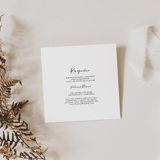 Cartão De Informações Recepção de casamento Espanhola Simples (Criador carregado)