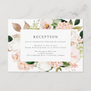 Cartão De Informações Recepção de Casamento Floral Beijo de Primavera