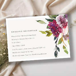 Cartão De Informações Recepção de casamento Floral Blush Burgundy Amarel