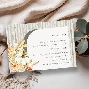 Cartão De Informações Recepção de casamento Floral do Arco da Abóbora de