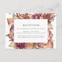 Cartão De Informações Recepção de casamento Floral do Desert