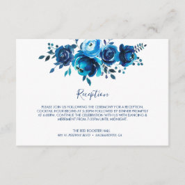Cartão De Informações Recepção de casamento Floral Indigo Mood