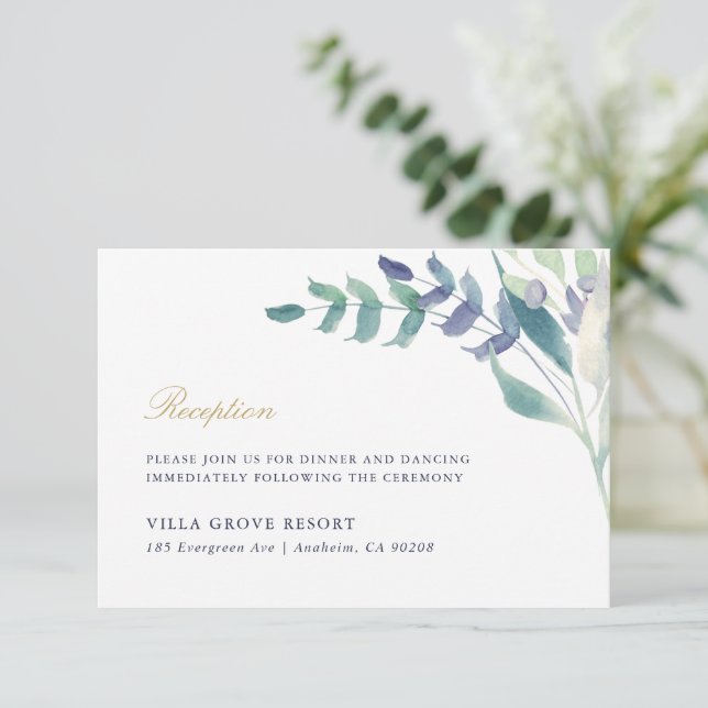Cartão De Informações Recepção de casamento Floral Luxe (Em pé/Frente)