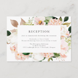 Cartão De Informações Recepção de casamento Floral primavera Blush