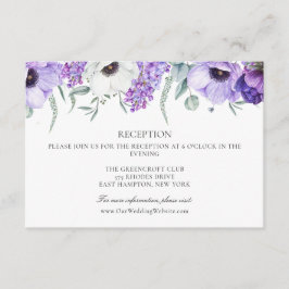 Cartão De Informações Recepção de Casamento Floral Roxo Online