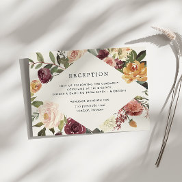 Cartão De Informações Recepção de casamento Floral Rustic Bloom Watercol