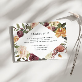 Cartão De Informações Recepção de casamento Floral Rustic Bloom Watercol