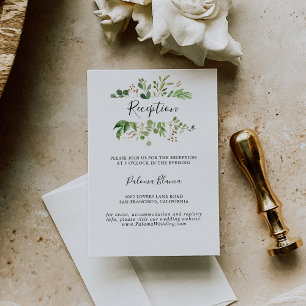 Cartão De Informações Recepção de casamento Floral Simples Marrom Euca