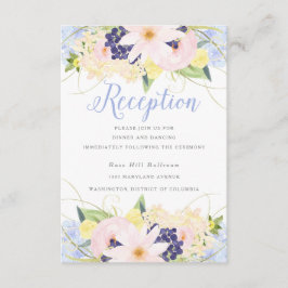 Cartão De Informações Recepção de Casamento Floral Vintage Primavera