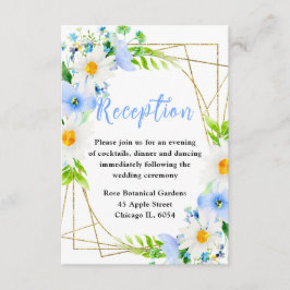 Cartão De Informações Recepção de Casamento Forget Me Nots e Margaridas
