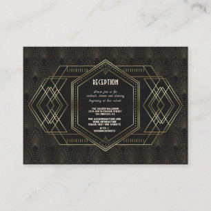 Cartão De Informações Recepção de casamento Gatsby Do Excelente Dourad