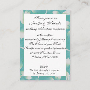 Cartão De Informações Recepção de casamento Hawaii Turquoise Flora
