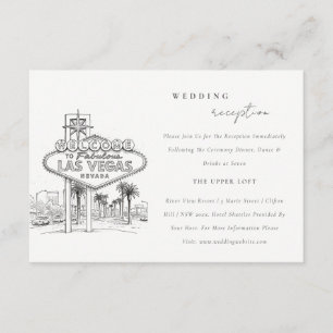 Cartão De Informações Recepção de Casamento Las Vegas Nevada Sketch Scap