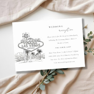 Cartão De Informações Recepção de Casamento Las Vegas Nevada Sketch Scap