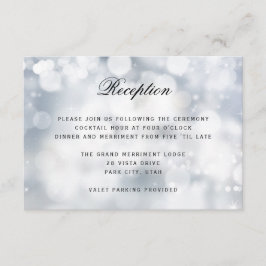 Cartão De Informações Recepção de Casamento Luxo Prata Brilho Leve
