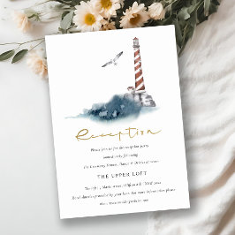 CARTÃO DE INFORMAÇÕES RECEPÇÃO DE CASAMENTO MARÍTIMA AZUL VERMELHA