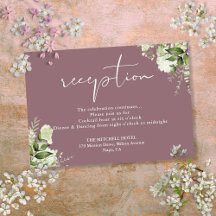 Recepção de casamento Mauve Greenery Script
