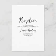 Recepção de casamento mínima de preto e branco