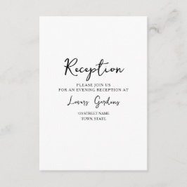 Cartão De Informações Recepção de casamento mínima de preto e branco