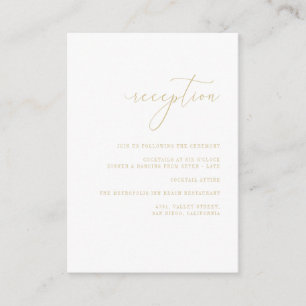Cartão De Informações Recepção de Casamento Minimalista com Monograma El