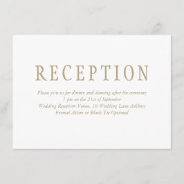 Cartão De Informações Recepção de Casamento Minimalista Tradicional Eleg