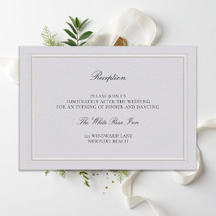 Cartão De Informações Recepção de Casamento Moderna Clássica Elevada em