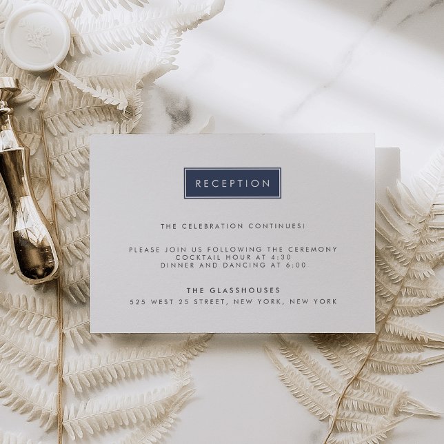 Cartão De Informações Recepção de Casamento Moderna com Cor Personalizad (Criador carregado)