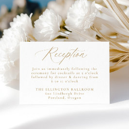 Cartão De Informações Recepção de Casamento Moderna e Elegante com Calig