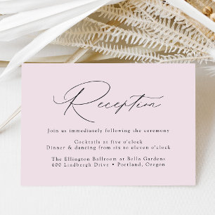 Cartão De Informações Recepção de Casamento Moderna e Elegante com Lavan