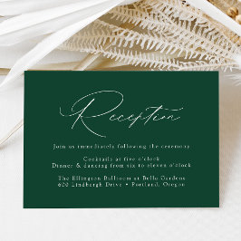 Cartão De Informações Recepção de Casamento Moderna e Elegante em Verde