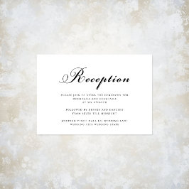 Cartão De Informações Recepção de Casamento Moderna e Elegante Preto e B