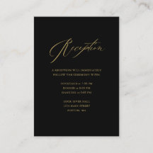 Recepção de Casamento Moderna em Grafia Preta Eleg