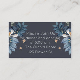 Cartão De Informações Recepção de casamento Moderna Flor Branca de Folha