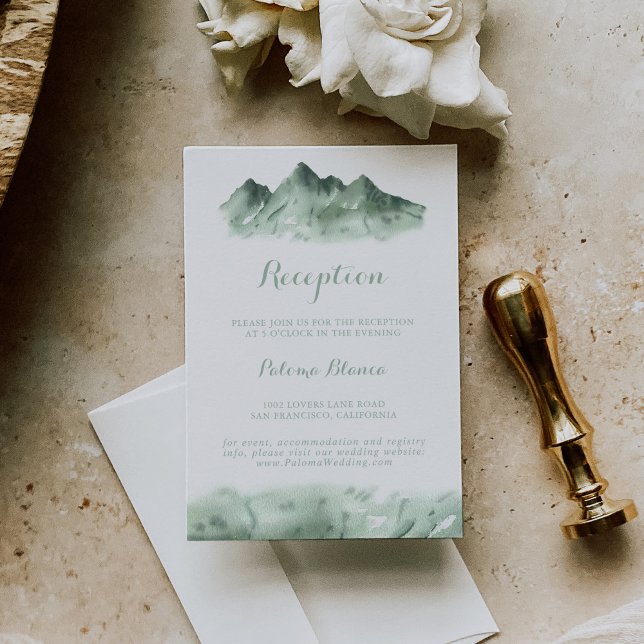 Cartão De Informações Recepção de Casamento na Região da Montanha Verde (Criador carregado)