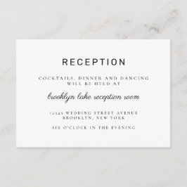 Cartão De Informações Recepção de casamento Negra Mínima Clássica Modern