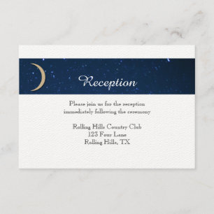 Cartão De Informações Recepção de Casamento Noite Estrelada
