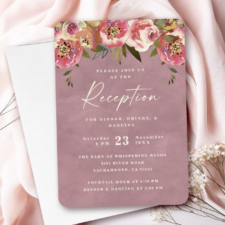 Cartão De Informações Recepção de Casamento Ophelia Cottagecore Dusty Pi