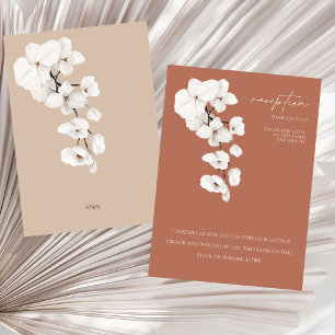 Cartão De Informações Recepção de casamento Orquídea Moderna do Terracot