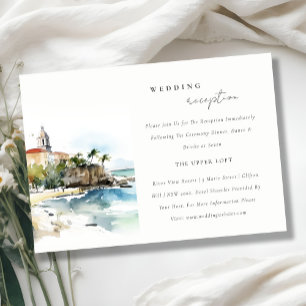 Cartão De Informações Recepção de Casamento Paisagem em San Juan Porto R