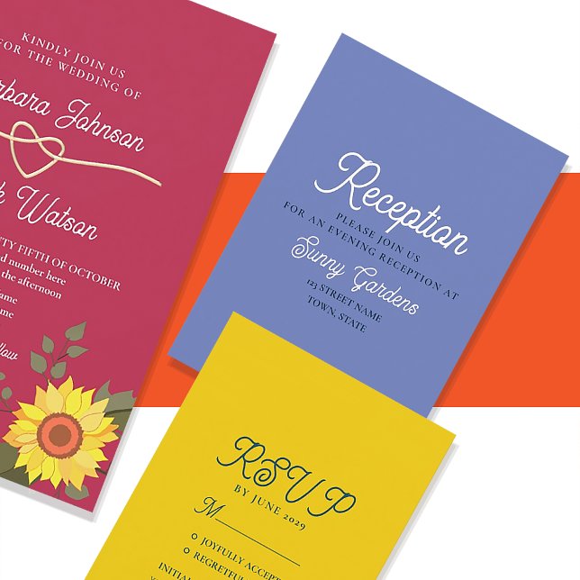 Cartão De Informações Recepção de casamento Retroativa Moderna (Criador carregado)