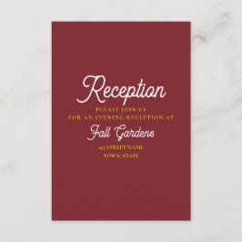 Cartão De Informações Recepção de casamento Retroativa Moderna