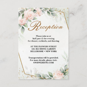 Cartão De Informações Recepção de casamento Romântica Eucalipto Floral