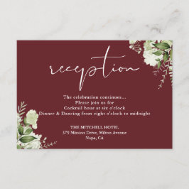 Cartão De Informações Recepção de casamento Rosewood Pink Greenery Scrip